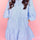 Stripe Bubble Sleeve Chest Pockets Shirt Dress | Hanalas