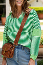 Striped Johnny Collar Long Sleeve Top Trendsi Hanalas