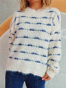 Striped Round Neck Long Sleeve Sweater Trendsi Hanalas