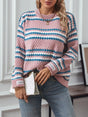 Striped Round Neck Long Sleeve Sweater Trendsi Hanalas