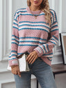 Striped Round Neck Long Sleeve Sweater Trendsi Hanalas