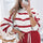 Striped Round Neck Long Sleeve Top and Pants Set | Hanalas