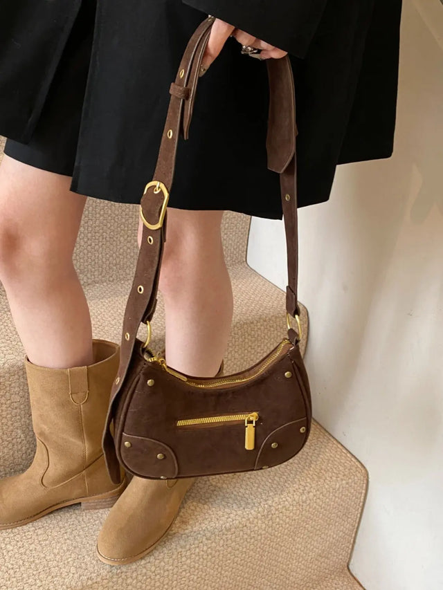 Suede Adjustable Strap Shoulder Bag Trendsi Hanalas