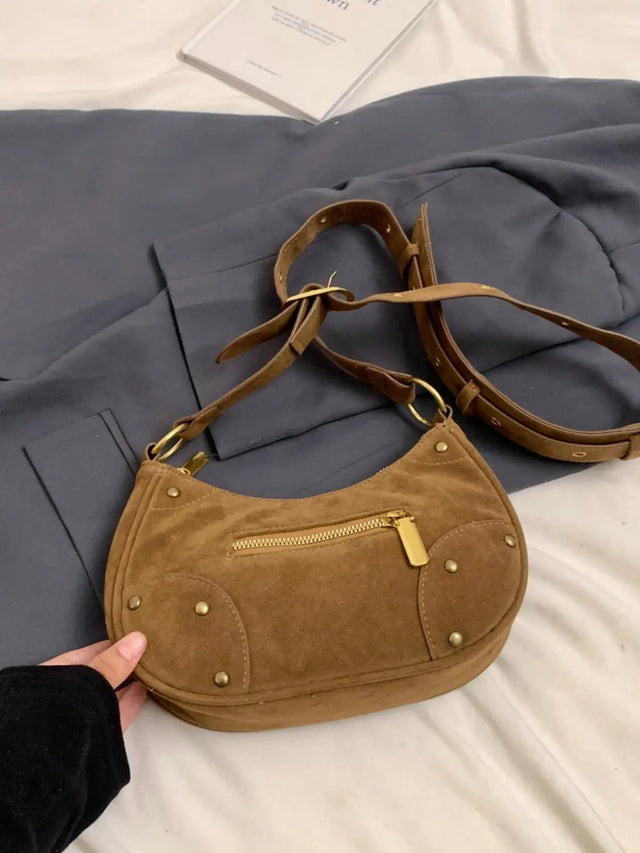 Suede Adjustable Strap Shoulder Bag Trendsi Hanalas