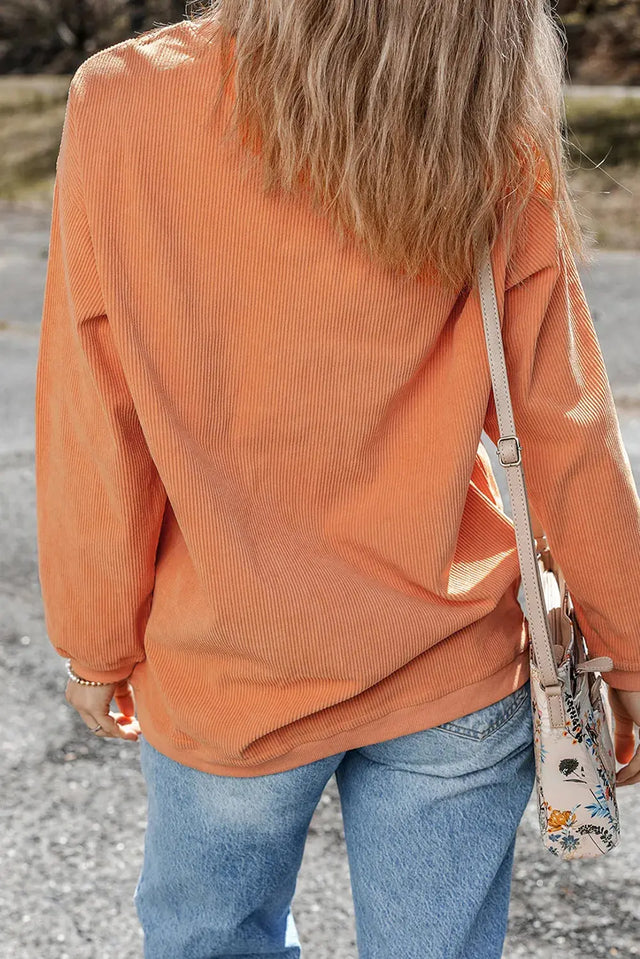 THANKFUL Round Neck Long Sleeve Sweatshirt Trendsi Hanalas