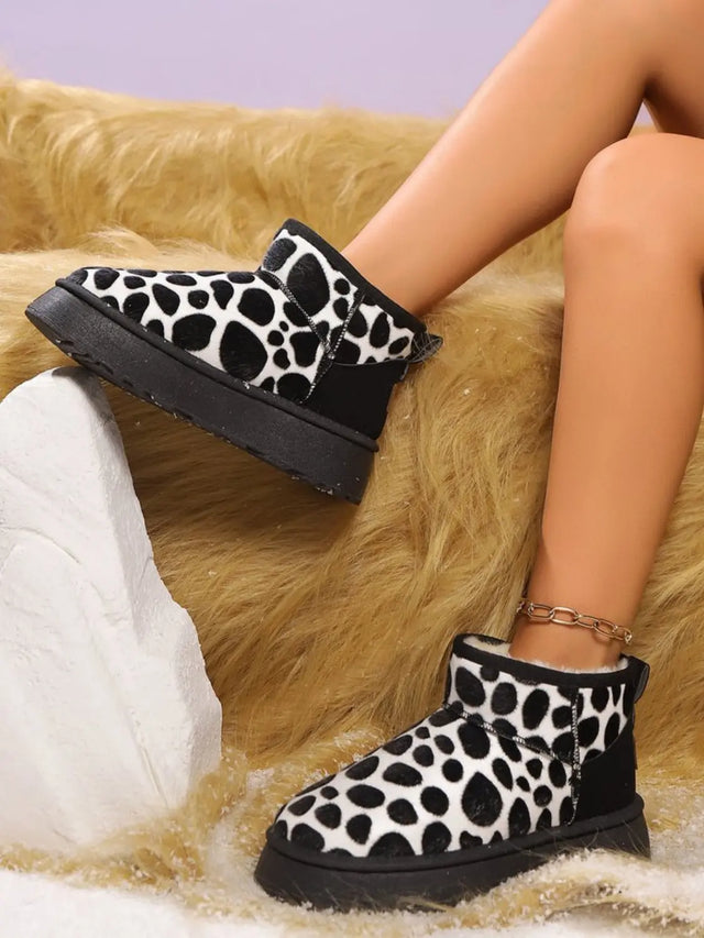 Thermal Animal Print Platform Boots Trendsi Hanalas