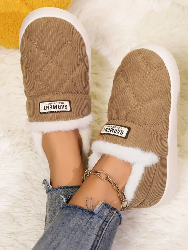 Thermal Corduroy Slip-On Boots Trendsi Hanalas