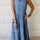 Tie Neck Tiered Maxi Denim Dress | Hanalas