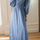 Tied Plunge Three-Quarter Sleeve Denim Dress Trendsi Hanalas