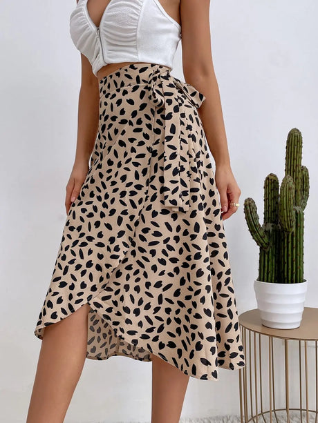 Tied Slit Printed Skirt | Hanalas