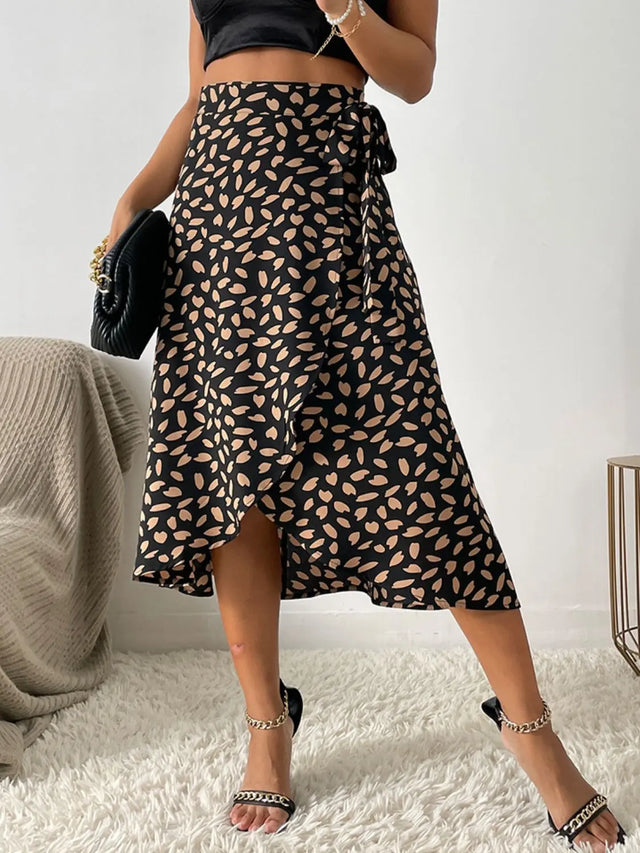 Tied Slit Printed Skirt | Hanalas