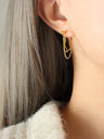 Titanium Steel Double Chain Earrings | Hanalas