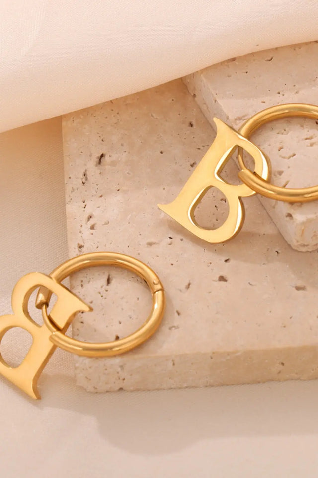 Titanium Steel Letter Hoop Earrings | Hanalas