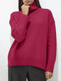 Turtleneck Drop Shoulder Long Sleeve Sweater | Hanalas