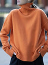 Turtleneck Drop Shoulder Long Sleeve Sweater | Hanalas