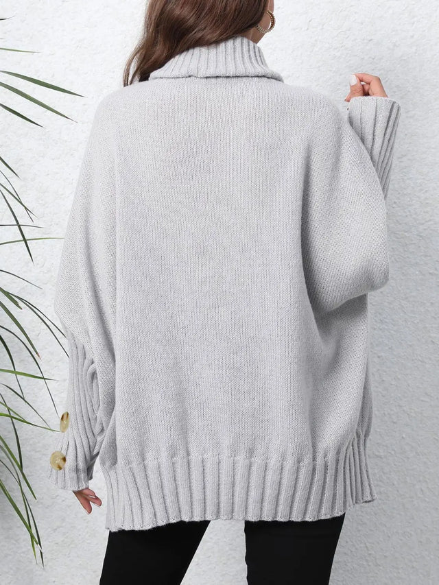 Turtleneck Long Sleeve Sweater Trendsi Hanalas