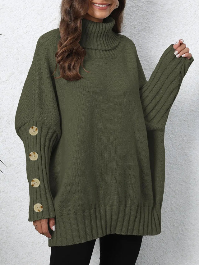 Turtleneck Long Sleeve Sweater Trendsi Hanalas