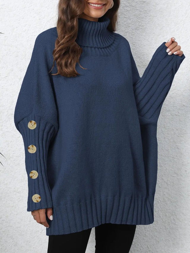 Turtleneck Long Sleeve Sweater Trendsi Hanalas