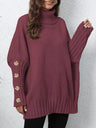 Turtleneck Long Sleeve Sweater Trendsi Hanalas