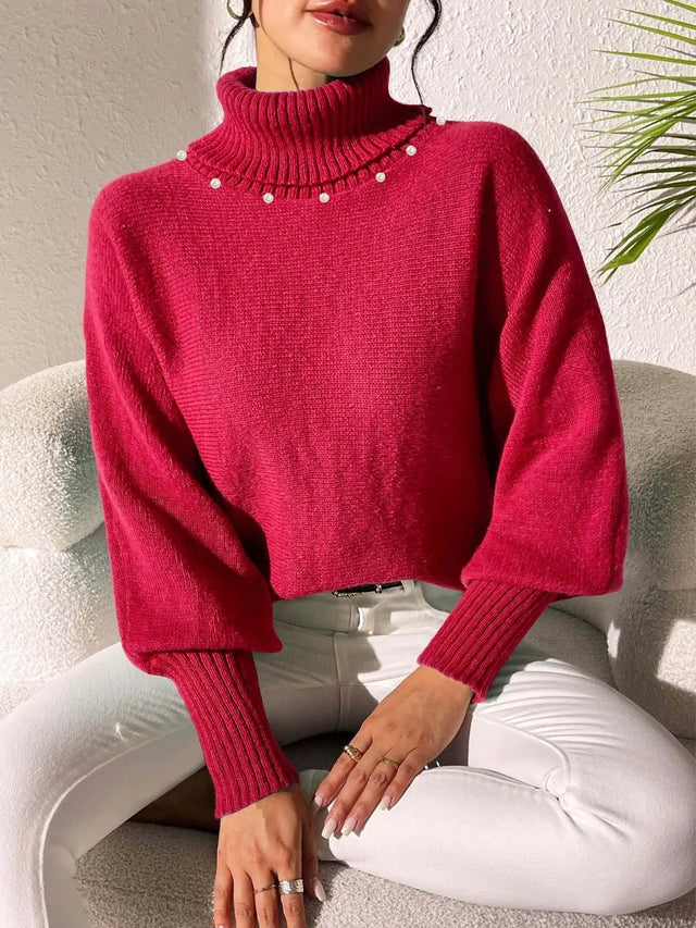 Turtleneck Long Sleeve Sweater Trendsi Hanalas