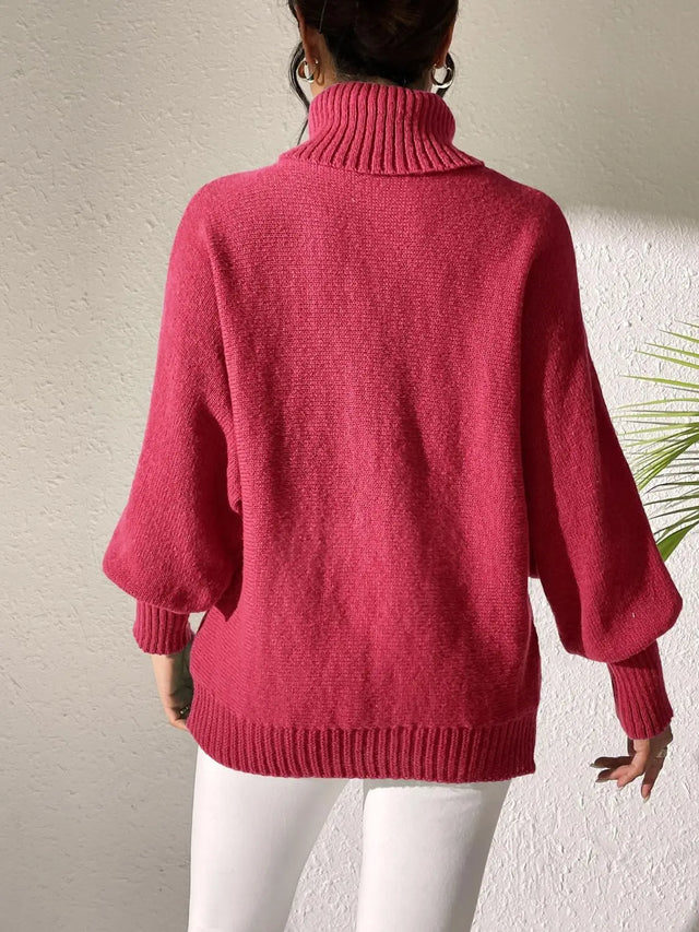 Turtleneck Long Sleeve Sweater Trendsi Hanalas