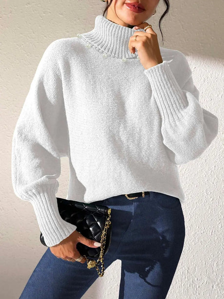 Turtleneck Long Sleeve Sweater Trendsi Hanalas