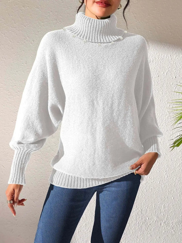 Turtleneck Long Sleeve Sweater Trendsi Hanalas