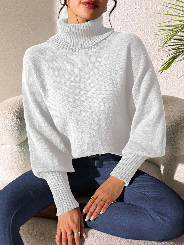 Turtleneck Long Sleeve Sweater Trendsi Hanalas