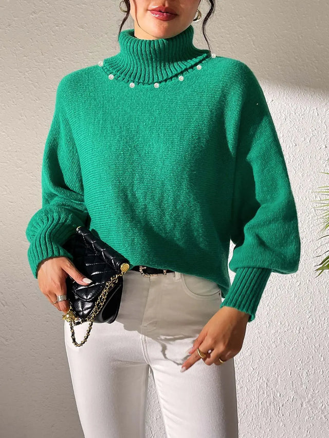 Turtleneck Long Sleeve Sweater Trendsi Hanalas