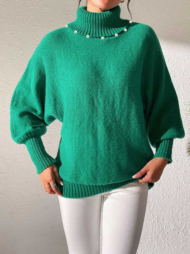 Turtleneck Long Sleeve Sweater Trendsi Hanalas