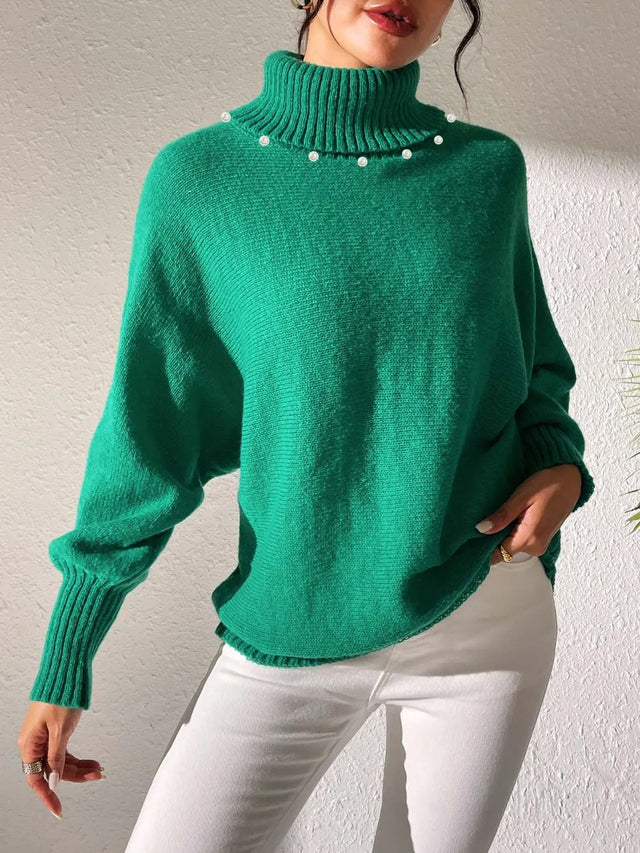 Turtleneck Long Sleeve Sweater Trendsi Hanalas