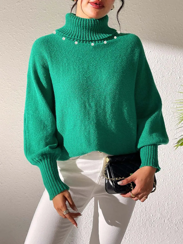 Turtleneck Long Sleeve Sweater Trendsi Hanalas