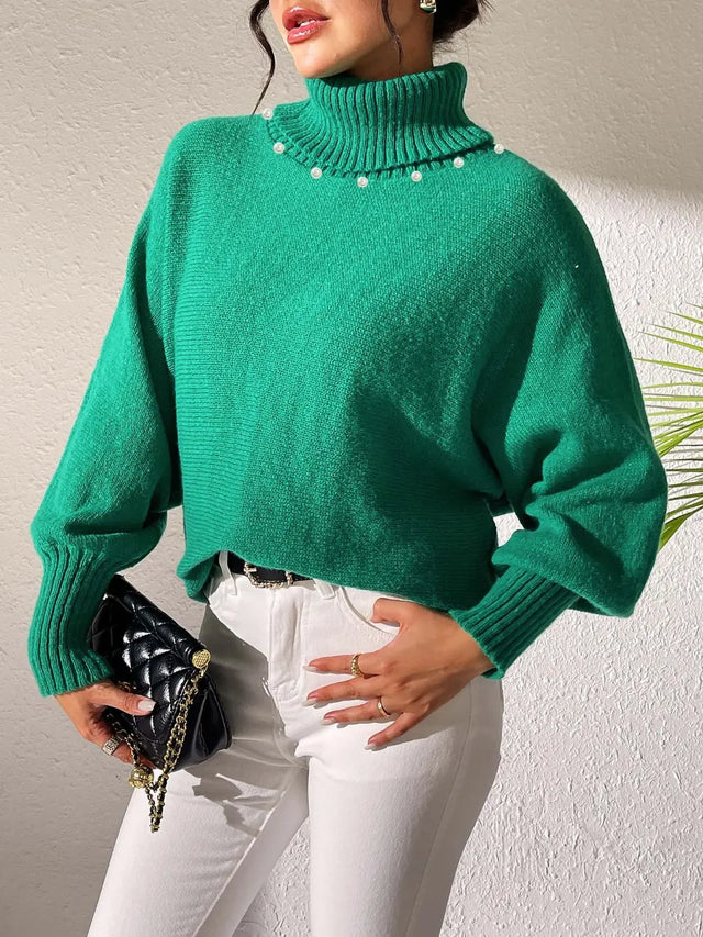 Turtleneck Long Sleeve Sweater Trendsi Hanalas