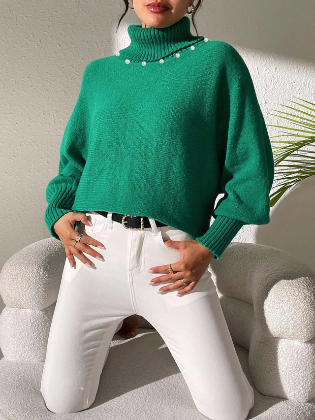 Turtleneck Long Sleeve Sweater Trendsi Hanalas