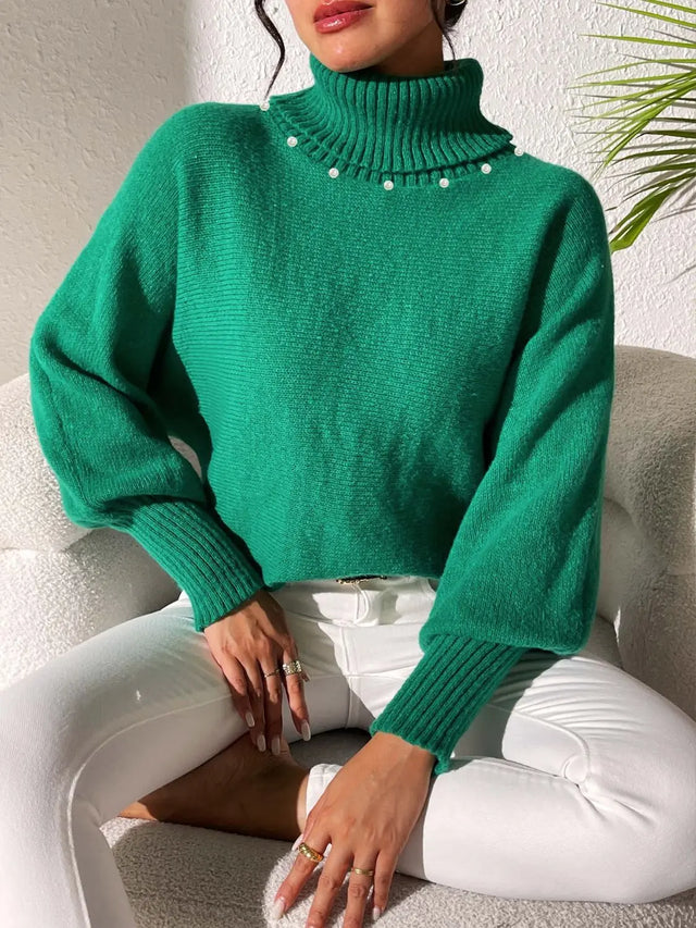 Turtleneck Long Sleeve Sweater Trendsi Hanalas