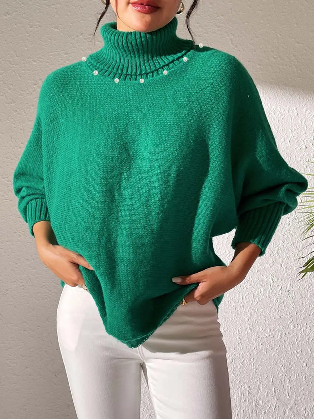 Turtleneck Long Sleeve Sweater Trendsi Hanalas