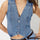 V-Neck Button Up Denim Vest | Hanalas