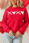 Valentine’s Day XOXO Round Neck Drop Shoulder Sweatshirt | Hanalas