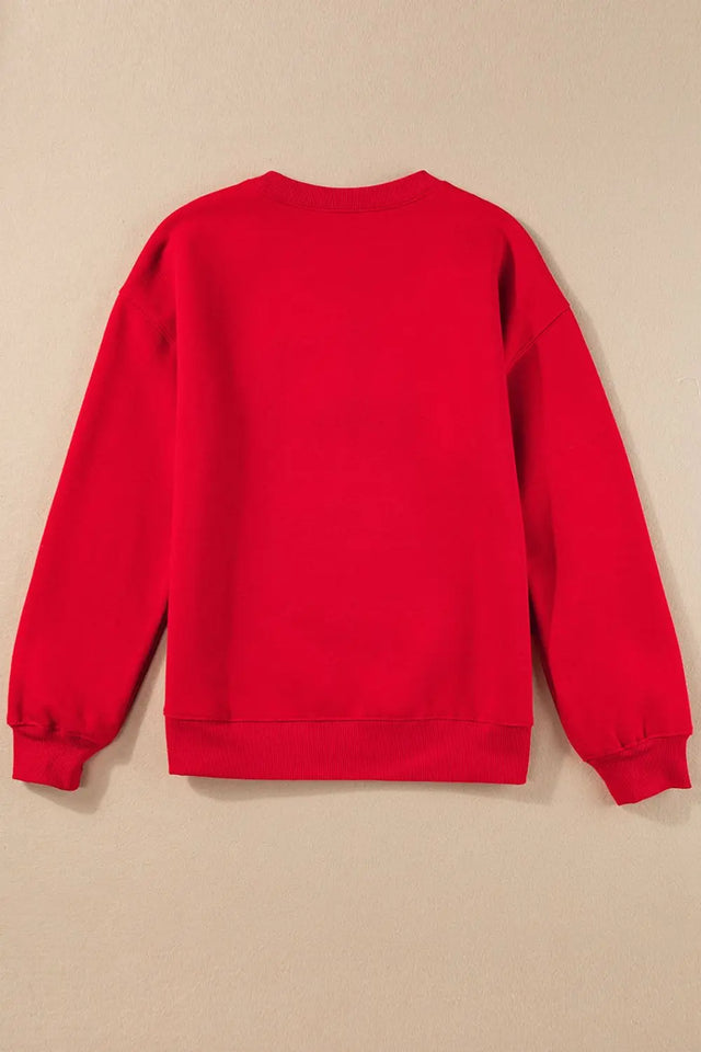 Valentine’s Day XOXO Round Neck Drop Shoulder Sweatshirt | Hanalas