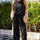 Waffle-Knit Round Neck Tank and Pants Set | Hanalas