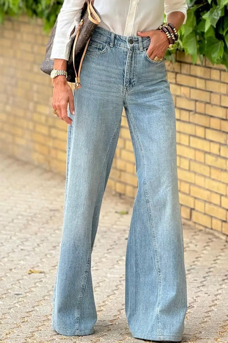 Wide Leg Jeans with Pockets | Hanalas