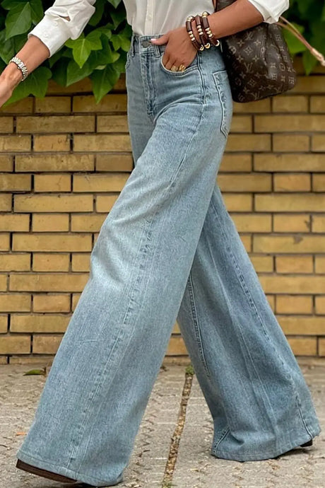 Wide Leg Jeans with Pockets | Hanalas