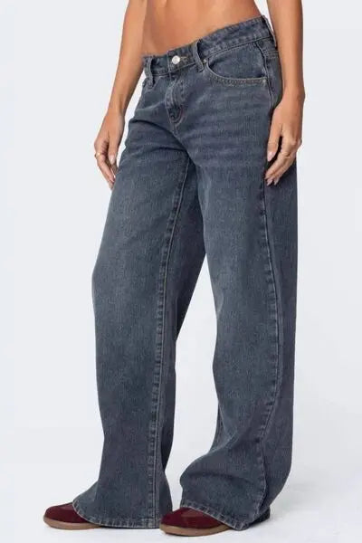 Wide Leg Jeans with Pockets | Hanalas