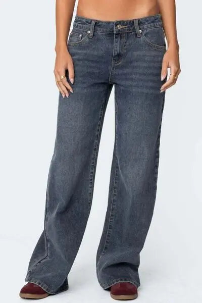 Wide Leg Jeans with Pockets | Hanalas