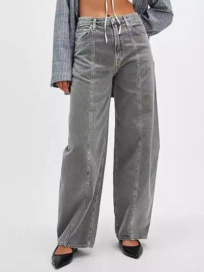 Wide Leg Jeans with Pockets | Hanalas