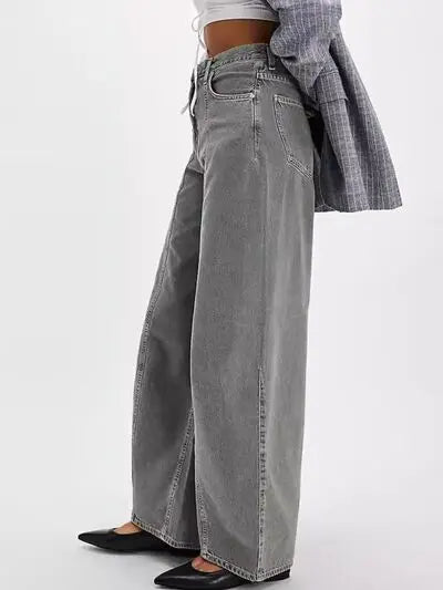 Wide Leg Jeans with Pockets | Hanalas
