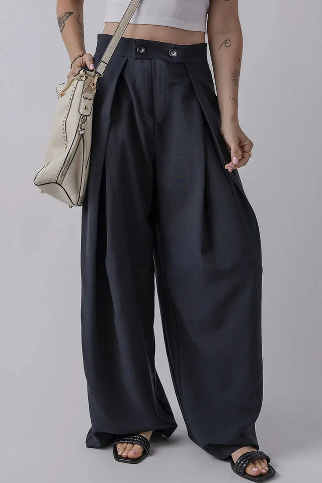 Wide Leg Pants with Pockets Trendsi Hanalas