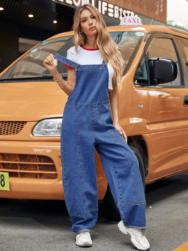 Wide Strap Wide Leg Denim Overalls Trendsi Hanalas