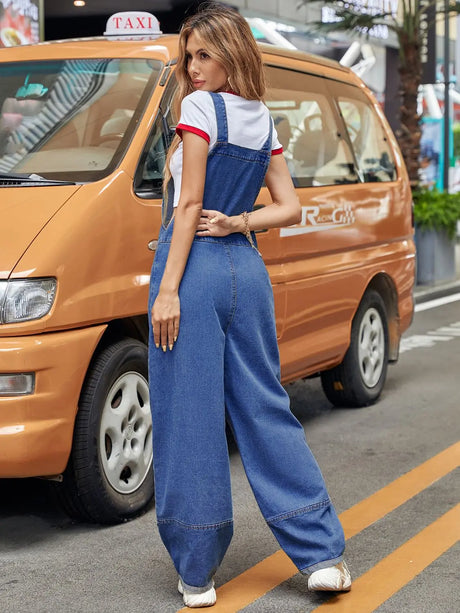 Wide Strap Wide Leg Denim Overalls Trendsi Hanalas