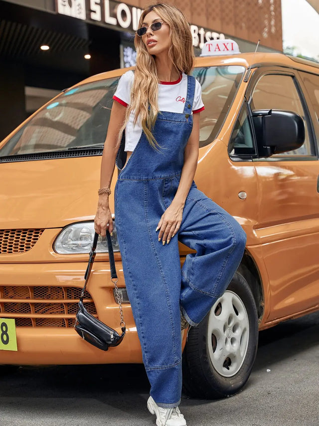 Wide Strap Wide Leg Denim Overalls Trendsi Hanalas